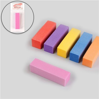 Баф наждачный для ногтей, четырёхсторонний, 9×2.5×2.5 см, МИКС