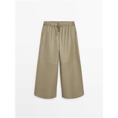 Pantalón culotte piel napa