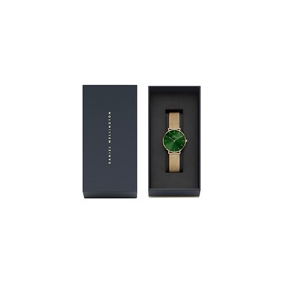 Reloj de cuarzo de acero Emerald 32 mm - Dorado y verde