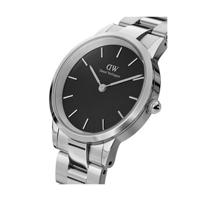 Reloj de acero Iconic Link - 28 mm - Plateado y negro