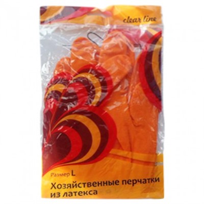Перчатки хозяйственные из латекса Clear Line, L