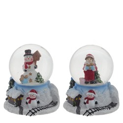 Фигурка декор в стекл шаре "Снеговик/Мальчик", D4,5 см, L5,5 W5,5 H6 см, 2в.