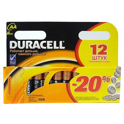 Батарейка Duracell LR6 /уп 2/20/ пальчиковая