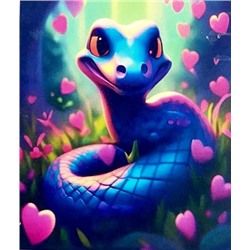 Алмазная мозаика/ подрамник/ полная выкладка/ круглые стразы/ 20х30 см/ арт.ZSH00053 ЗМЕЯ