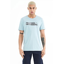 Голубая мужская футболка с круглым вырезом Peter — 88204 A11ER-88204