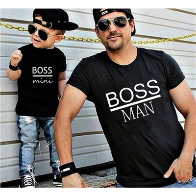 Футболки для папы и сына "Mini Boss. Boss man"