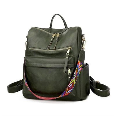 Женский кожаный рюкзак 634 D GREEN