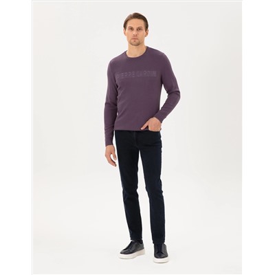 Purple Slim Fit Bike Colkar Wool Смешанный вязаный свитер