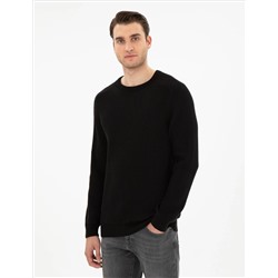 Black Slim Fit Bike Yaka Knitwear свитер