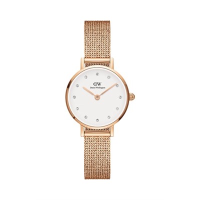 Reloj de cuarzo de acero Petite 24 mm - Rosa dorado y blanco