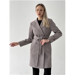 Пальто женское демисезонное 25570 (коричневый/ёлочка)