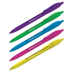 Ручка шариковая автоматическая Berlingo "Triangle 110 RT Color" синяя, 0,7мм, трехгр., игол. стержень
