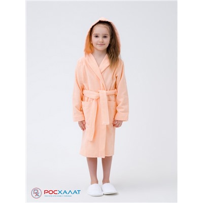 Детский махровый халат с капюшоном персиковый МЗ-04 (32)