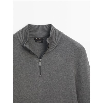 Jersey punto cuello mock cremallera