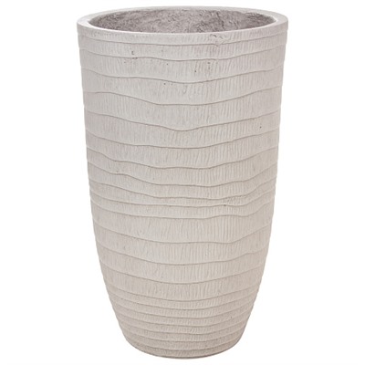 Кашпо Nobilis Marco "Waves grey Vase" (файберклэй), D25хH41 см