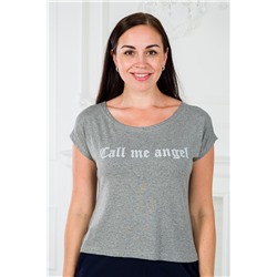 Футболка женская из вискозы Лирика / Серый меланж Call me angel