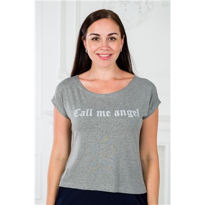 Футболка женская из вискозы Лирика / Серый меланж Call me angel