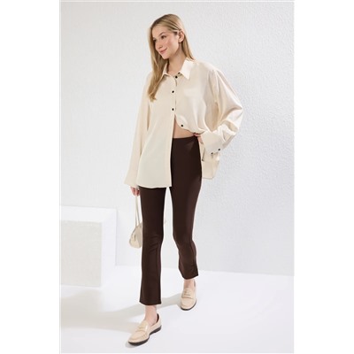 Brown Crop Phlare ткацкие брюки Twoss25pl00092