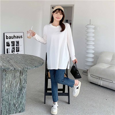 Удлиненный лонгслив для девушек Plus Size