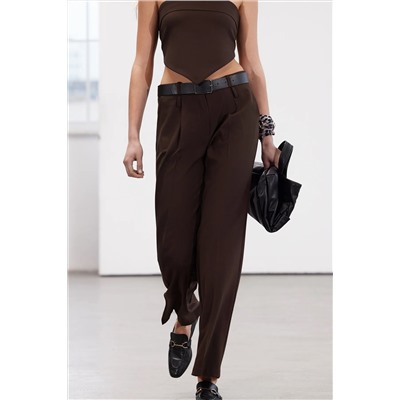 Ограниченная серия Brown Wide Leg Aruged Teachving Bants Twoss24pl00104