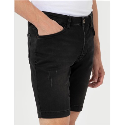 Anthracit Slim Fit Jean Shorts