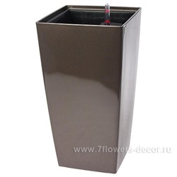 Кашпо PLANTA VITA "Conic Silk espresso" с автополивом (пластик), 22х22хH41 см