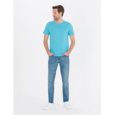 Blue Slim Fit Basic T -For
