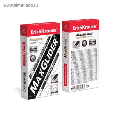 Ручка шариковая Erich Krause MaxGlider, Ultra Glide, суперкомфортное письмо, стержень чёрный