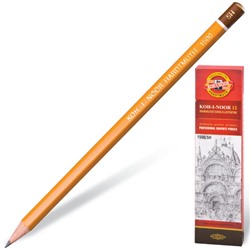 Карандаш чернографитный KOH-I-NOOR 1500, 1 шт., 5H, корпус желтый, заточенный, 150005H01170