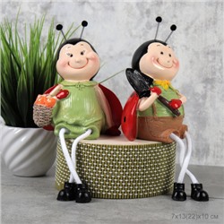 Фигурка Божья коровка висячие ножки 2 штуки набор 22 см / 9871 /уп 48/