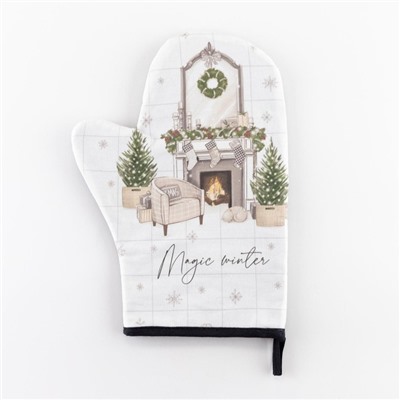 Варежка-прихватка Magic winter 20×28 см, саржа, 100% х/л, ватин 250 г/м²