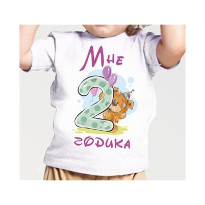 Футболка "Мне 2 годика" мишка