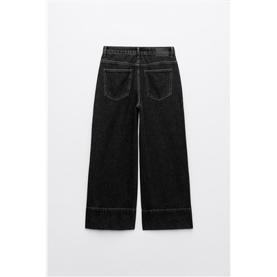 JEANS Z1975 WIDE LEG CROP TIRO ALTO NERVIO FRONTAL