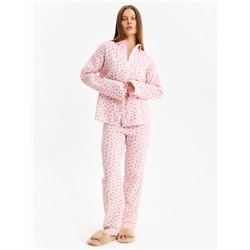 Комплект домашний женский (рубашка, брюки) KAFTAN «Муслин: pink leopard» размер 44-46, розовый