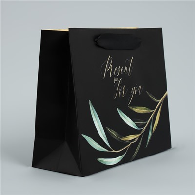 Пакет подарочный ламинированный горизонтальный, упаковка, «Present just for you», 22 х 17.5 х 8 см