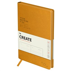 Ежедневник недатированный, А5, 136л., твердый переплет, кожзам, BG "Create. Orange", оранжевый, цветной срез
