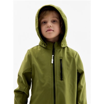 Комбинезон демисезонный для мальчиков MINAKU из Softshell на флисе, непромокаемый, оливковый, рост 128 см