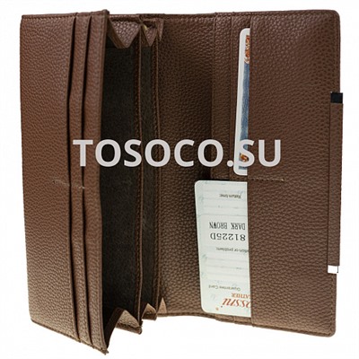 81225d dark brown кошелек Cossni натуральная кожа и экокожа 9х19х2