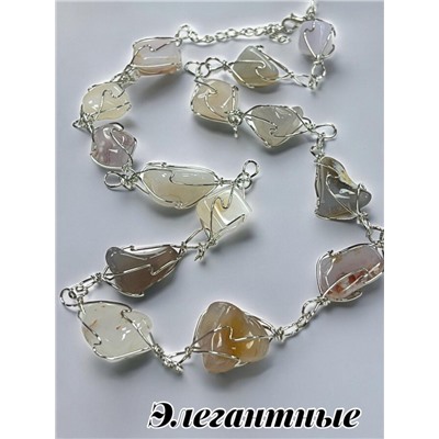 Бусы из натуральных камней Агат/ Цвет 8 дымчатый