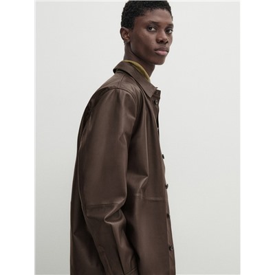 Sobrecamisa piel napa bolsillo