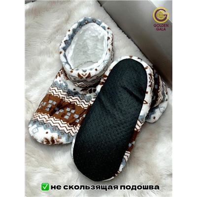 Уги домашние женские  "Снежинки"Арт 1244 /5 Коричневый