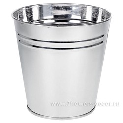 Вазон их нержавейки без ручек "Classic", 5 л, D 21.2 х H 20,5 см