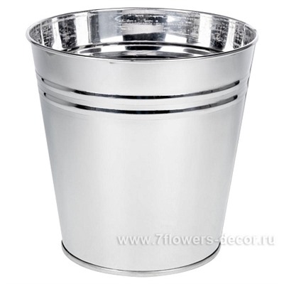 Вазон их нержавейки без ручек "Classic", 5 л, D 21.2 х H 20,5 см