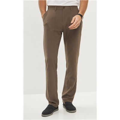 Брюки лен F211-0854 l.brown