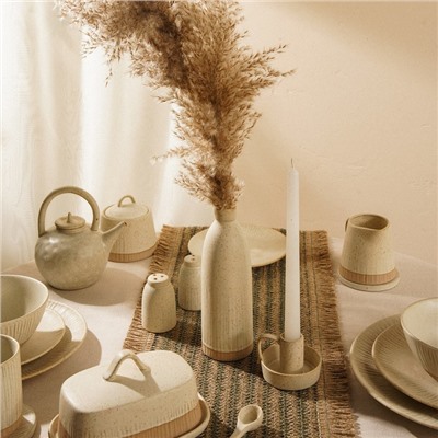 Ваза SL Home «Виенто», 7×21,5 см, керамика, бежевая
