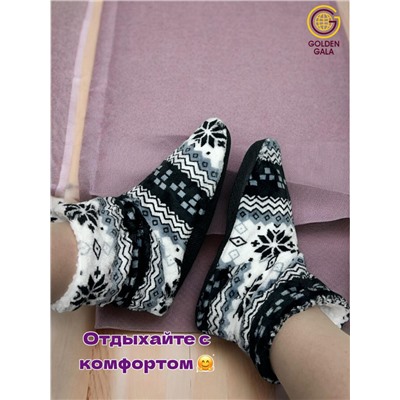 Уги домашние женские  "Снежинки"Арт 1244 /1 черный
