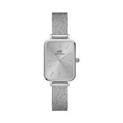 Reloj de cuarzo de acero Quadro 20 x 26 mm - Plateado