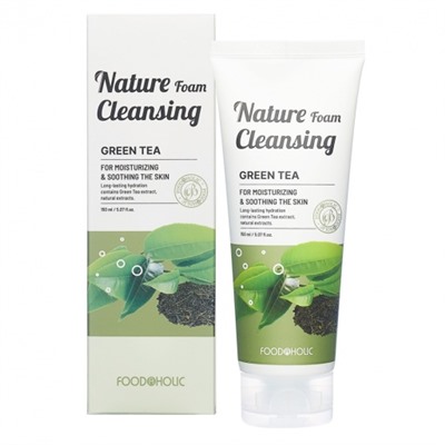 320932-1 FOODAHOLIC NATURE FOAM CLEANSING GREEN TEA Увлажняющая пенка для умывания с экстрактом зеленого чая