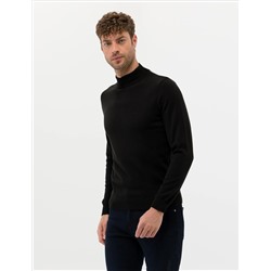 Black Slim Fit Half Fisherman воротник базовый вязаный свитер