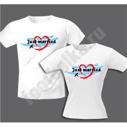 Женская футболка "Just married" самолетик SALE